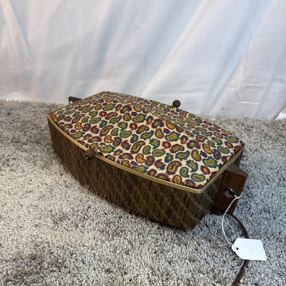 Vintage Salton Hotray Automatic Bun Warmer Paisley Cover Works Great 1960's USA